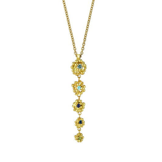 Berry Cascade Pendant - Zircon & Sapphires