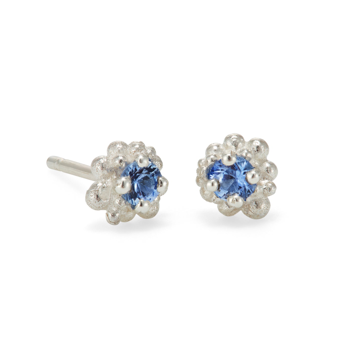Cluster Earrings - Cornflower Blue Sapphires