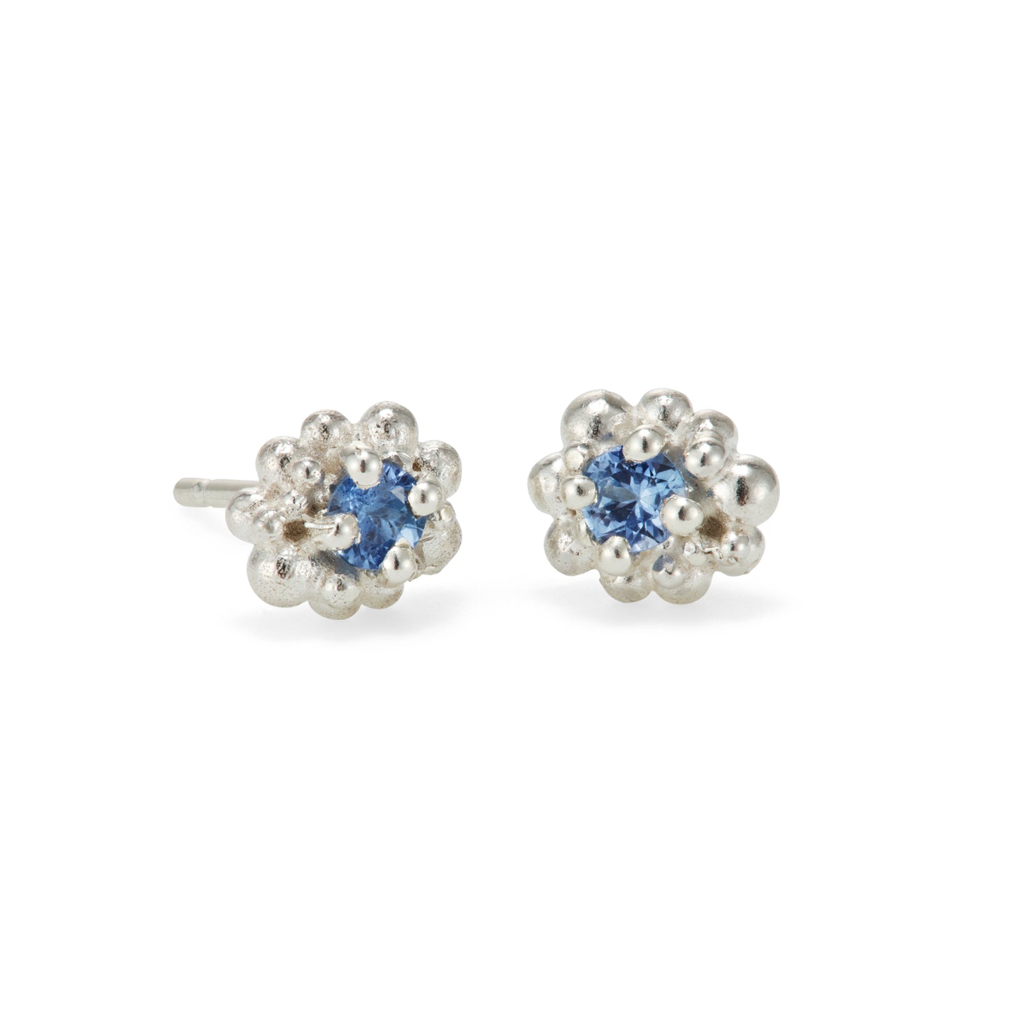 Cluster Earrings - Cornflower Blue Sapphires