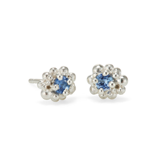 Cluster Earrings - Cornflower Blue Sapphires