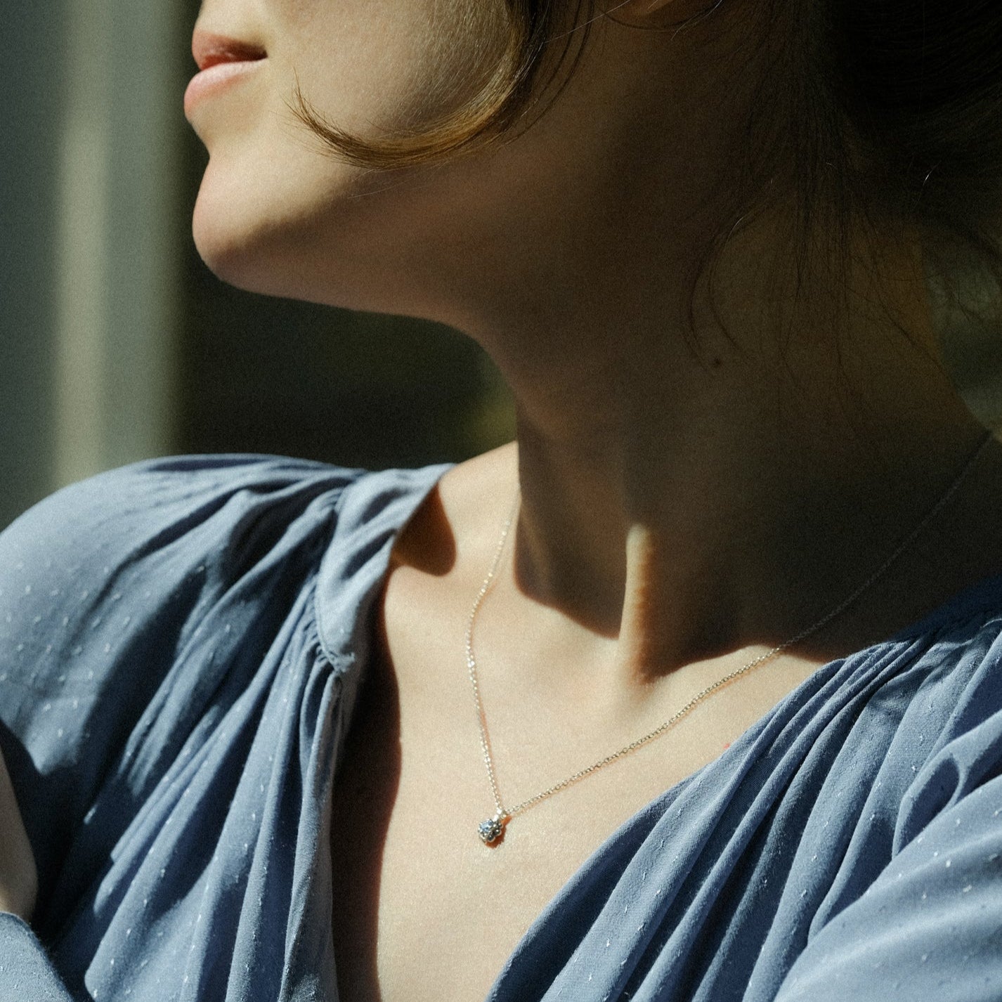 Cluster Pendant - Silver & Cornflower Blue Sapphire