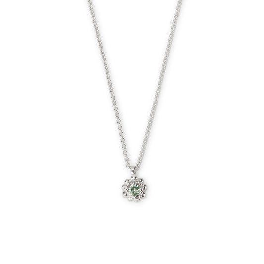 Cluster Pendant - Silver & Green Sapphire