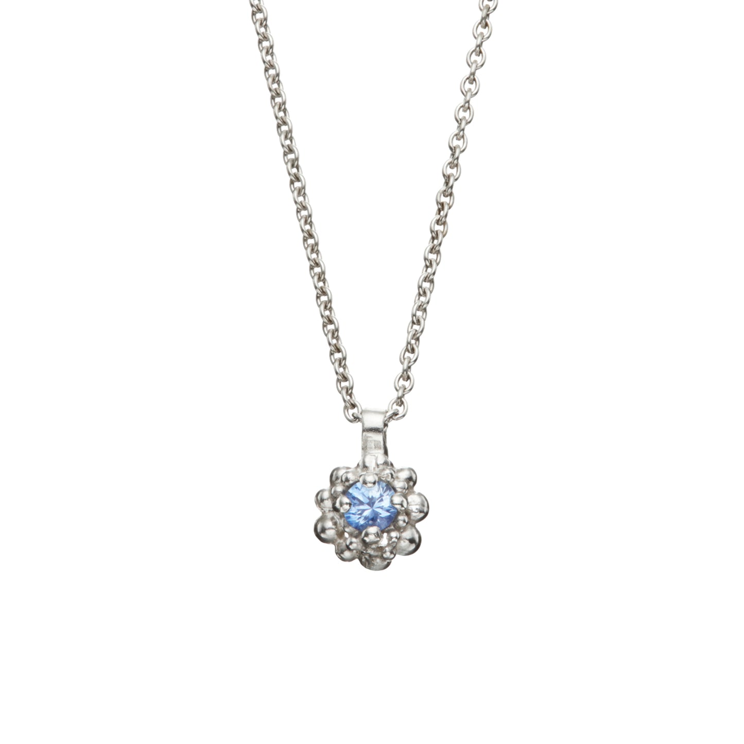 Cluster Pendant - Silver & Cornflower Blue Sapphire