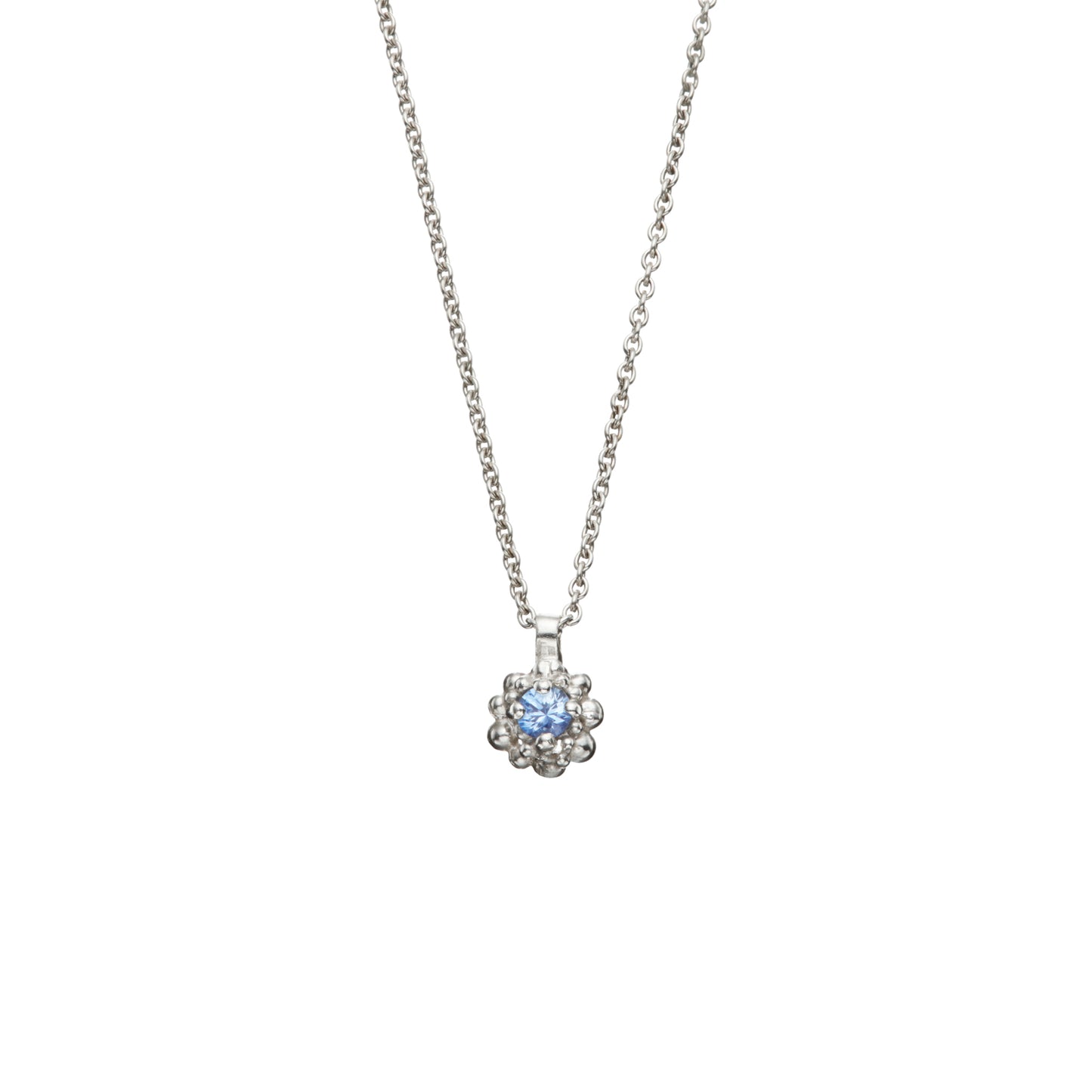 Cluster Pendant - Silver & Cornflower Blue Sapphire