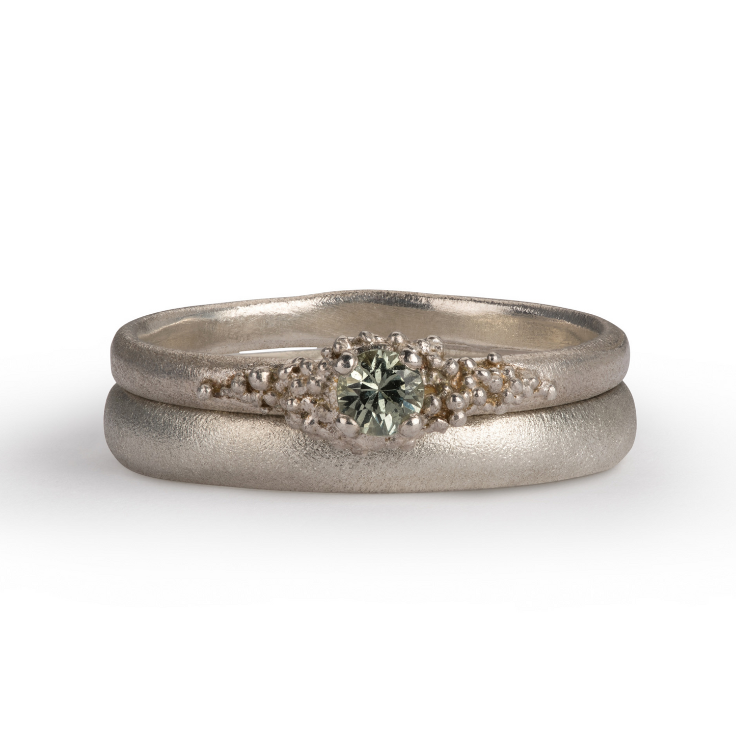 Court wedding Band - 9ct White Gold