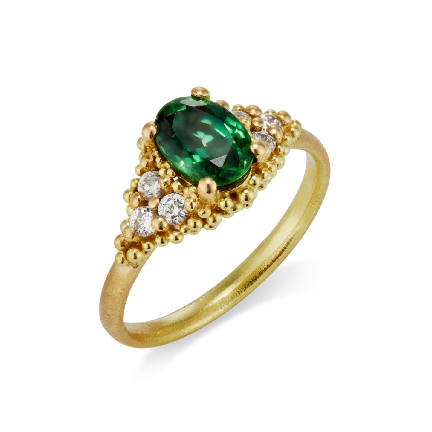 Sapphire Cluster Ring - Diamond Bursts