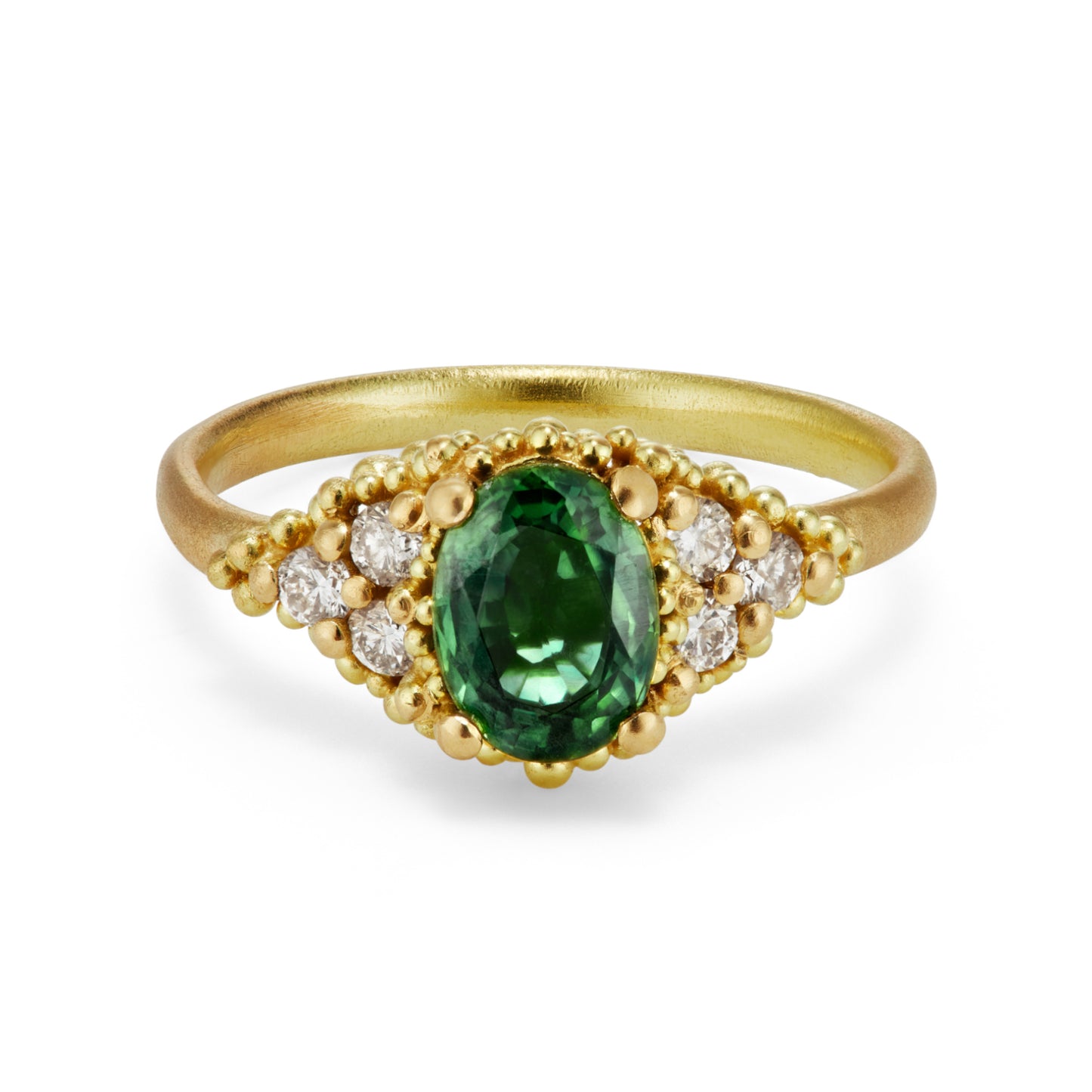 Sapphire Cluster Ring - Diamond Bursts