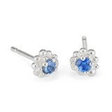 Cluster Earrings - blue sapphire