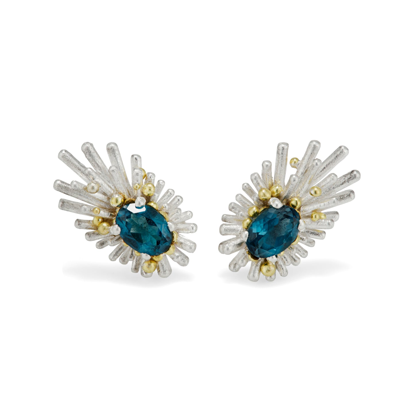 Reef Urchin London Blue Topaz Earrings