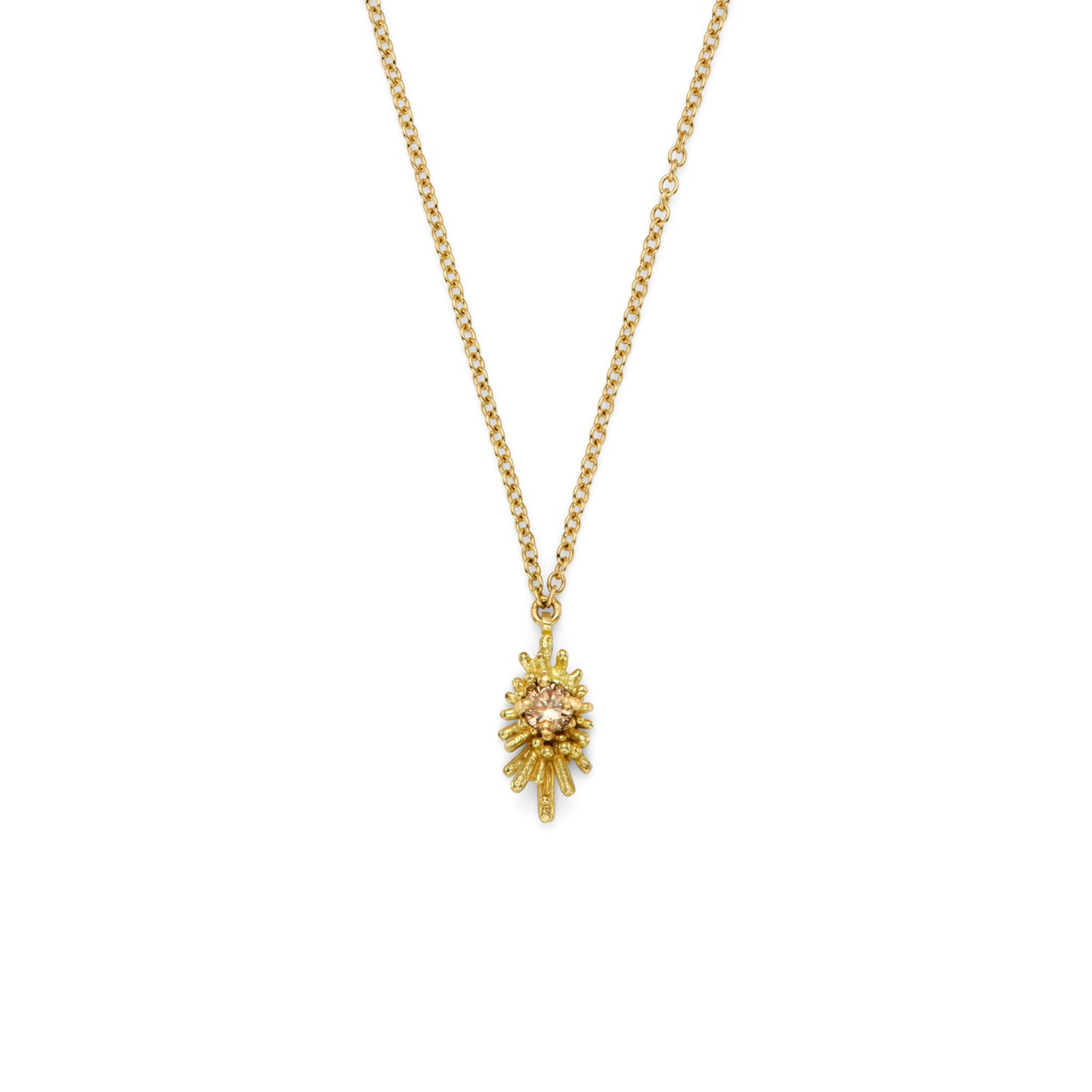 Sea Urchin Champagne Diamond Pendant