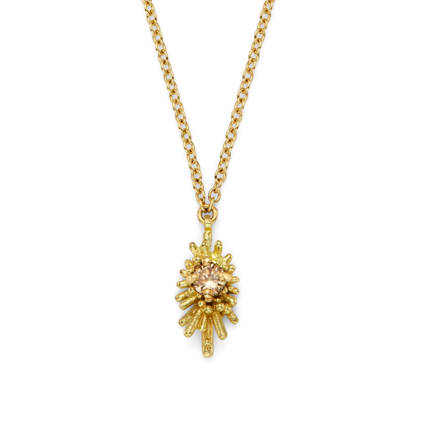 Sea Urchin Champagne Diamond Pendant