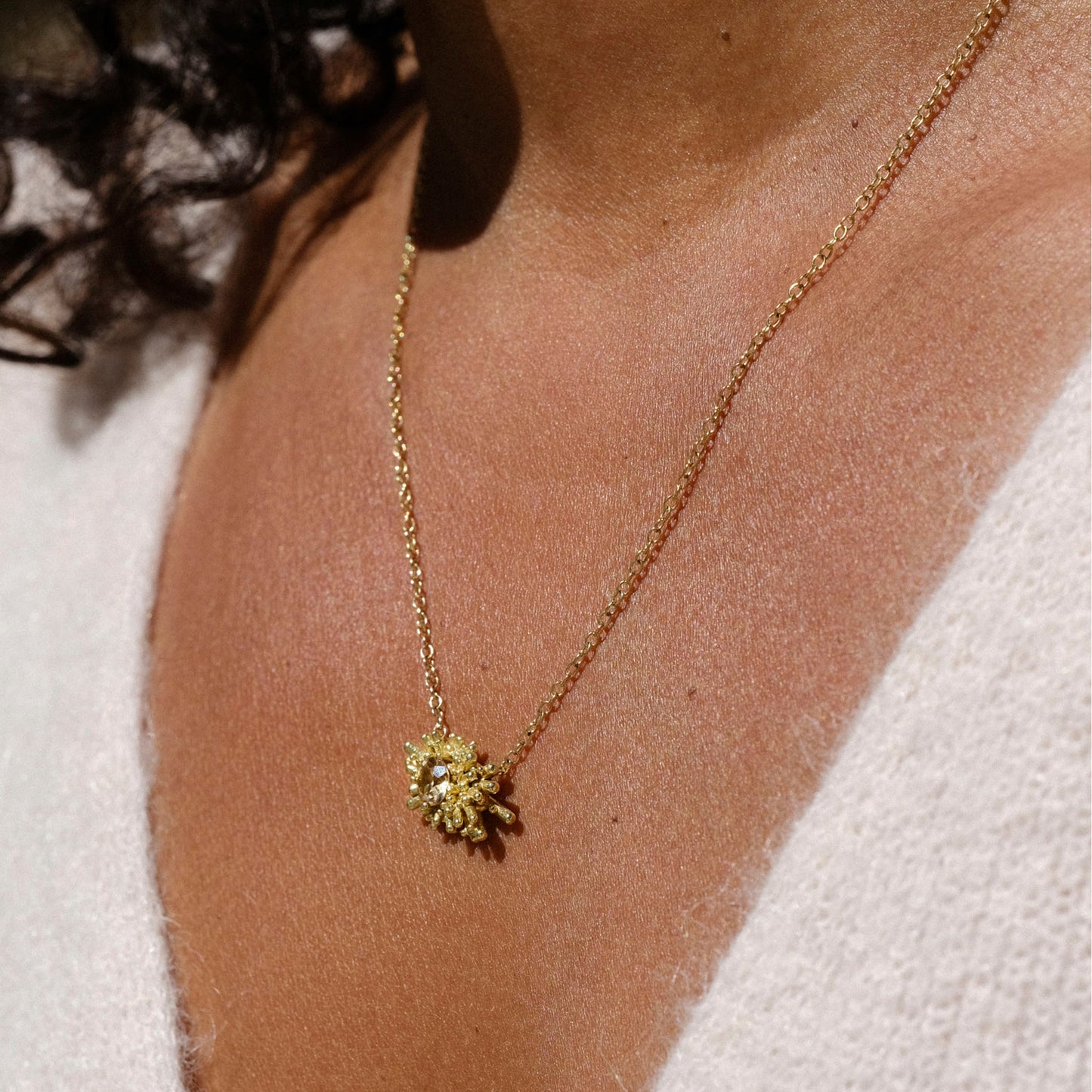 Sea Urchin Pendant - Gold