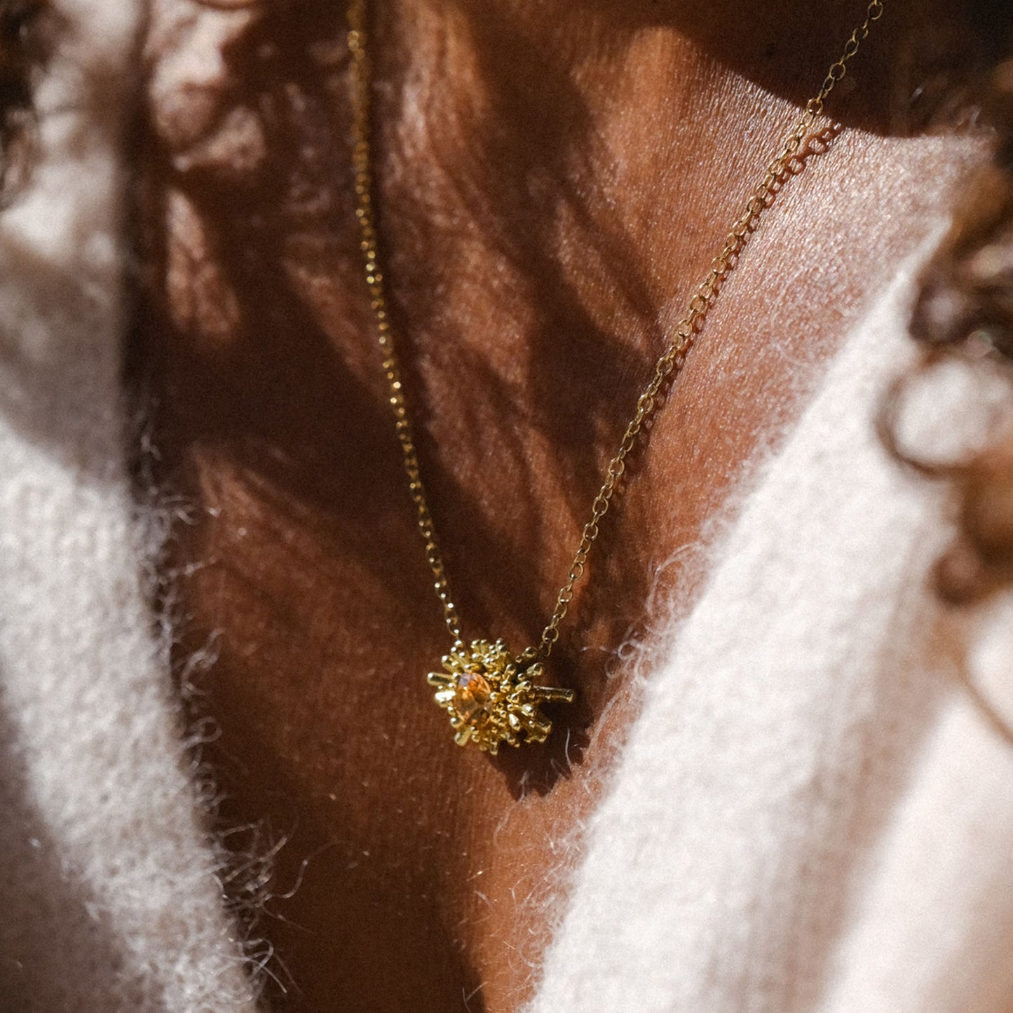 Sea Urchin Pendant - Gold