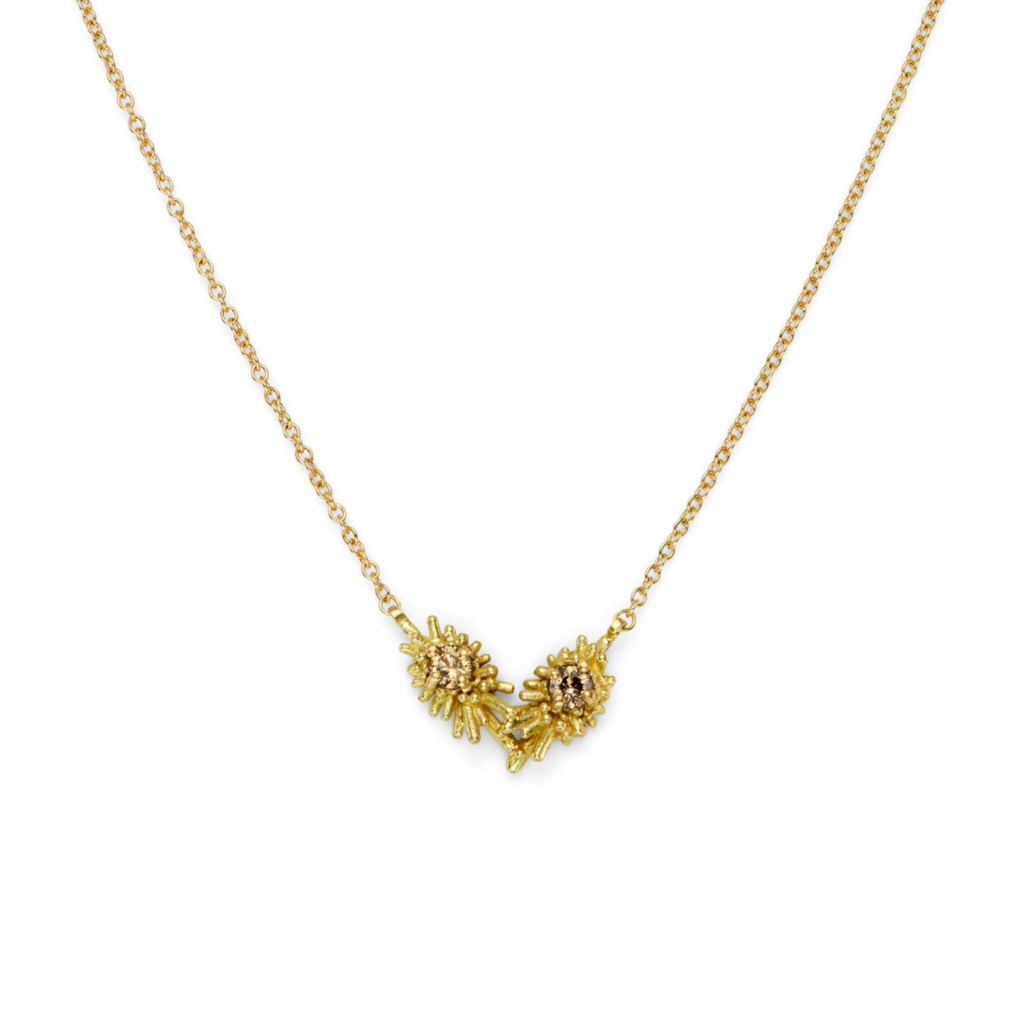 Sea Urchin Entwine Champagne Diamond Necklace