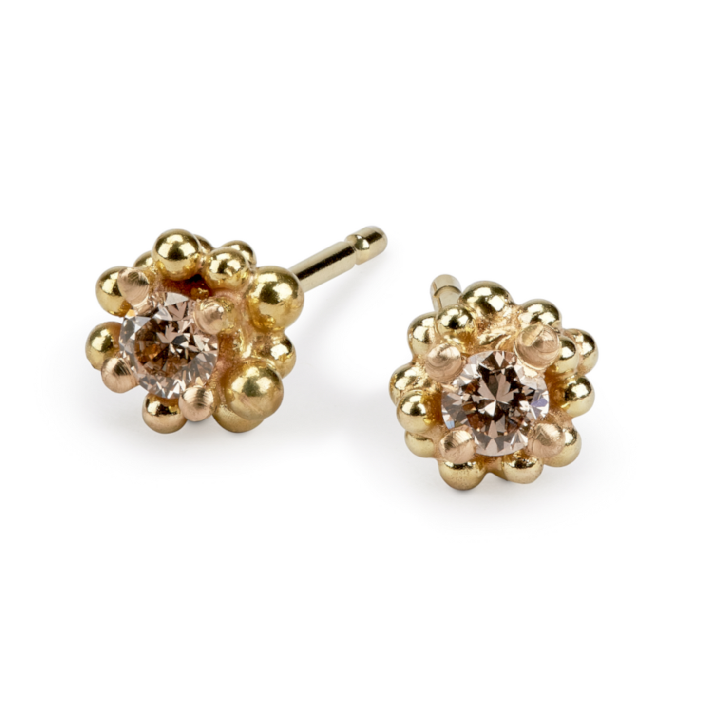 Cluster Earrings - Champagne Diamonds