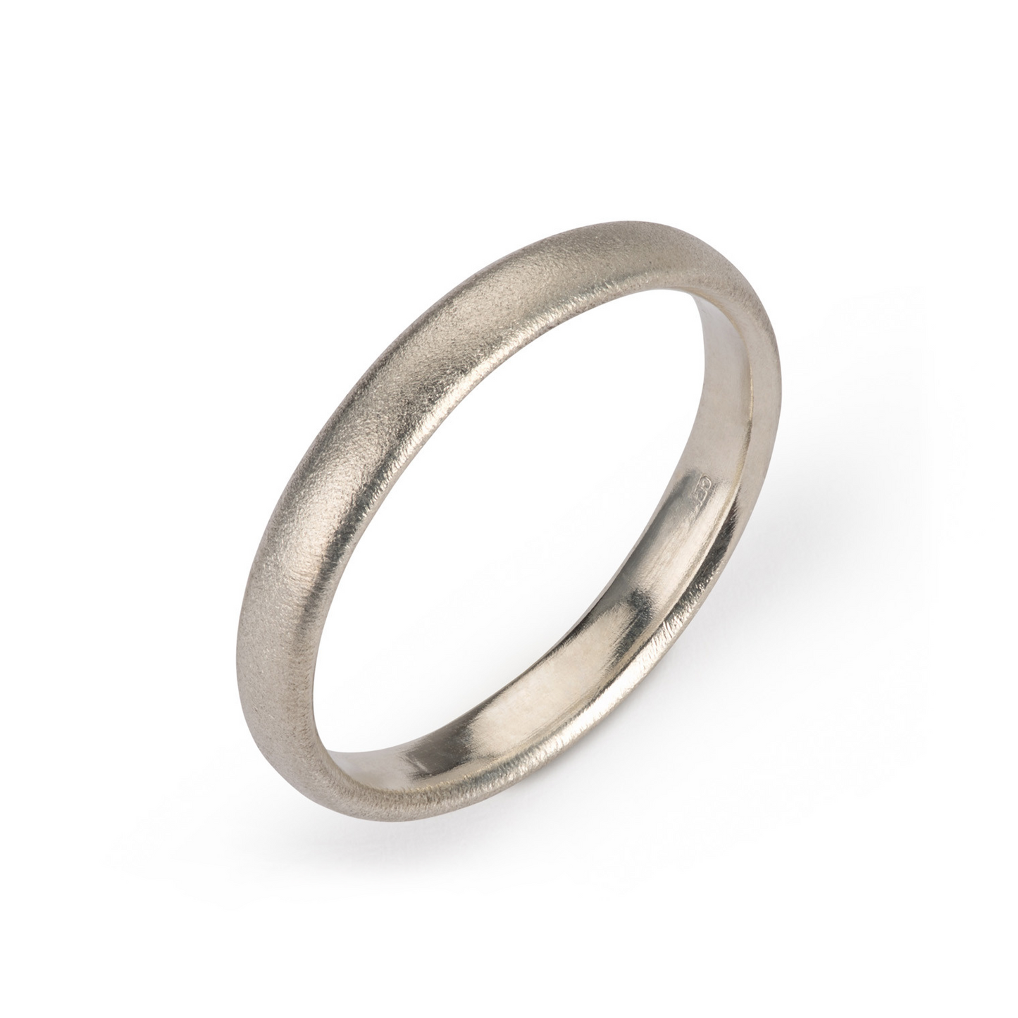 Court wedding Band - 9ct White Gold