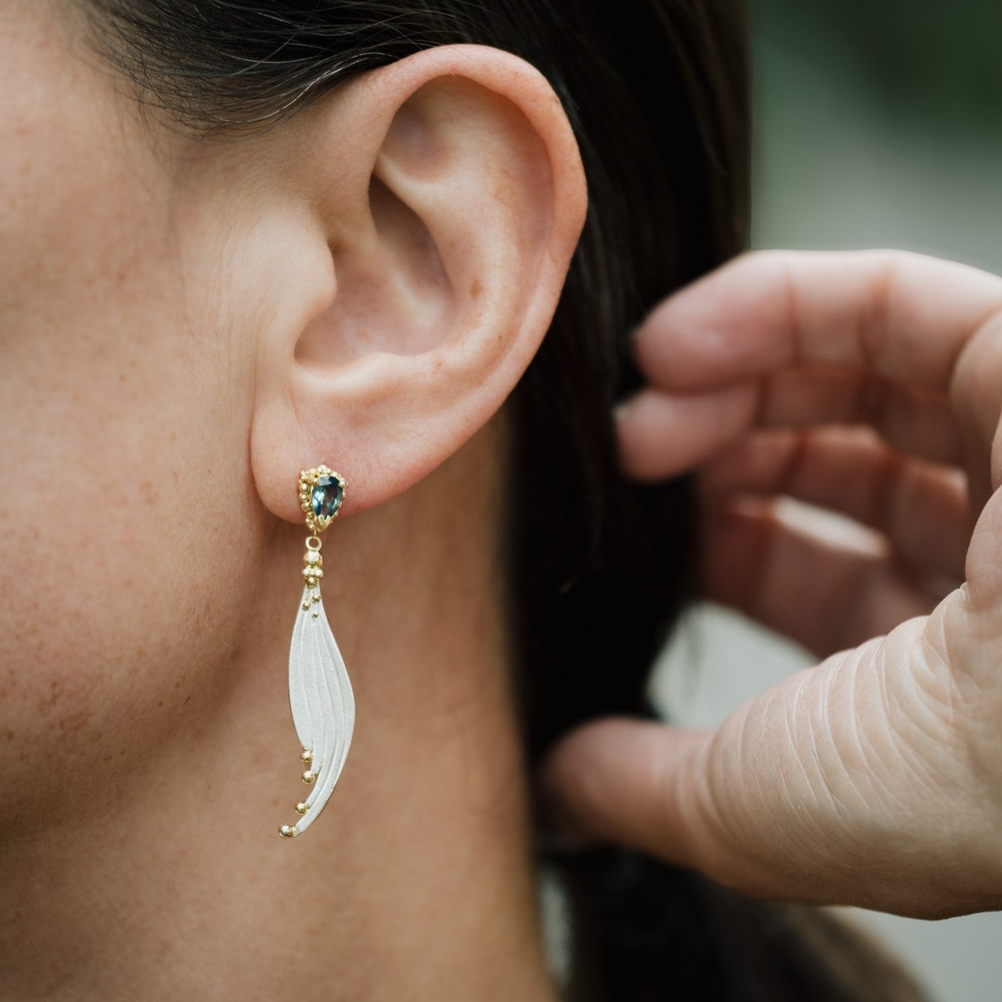 Sapphire Tide Flow Earrings