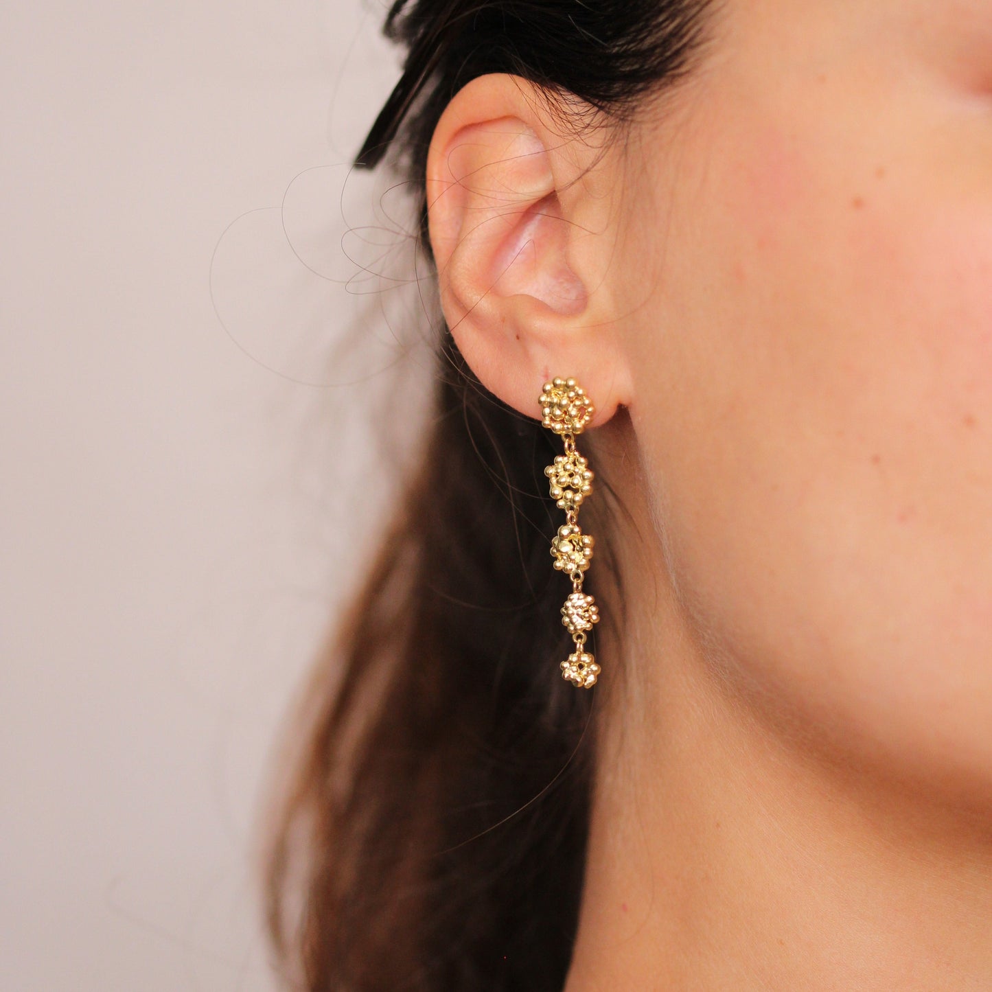 Berry Cascade Earrings - Gold