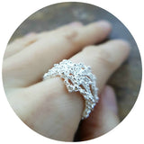Coral Lace Ring - silver
