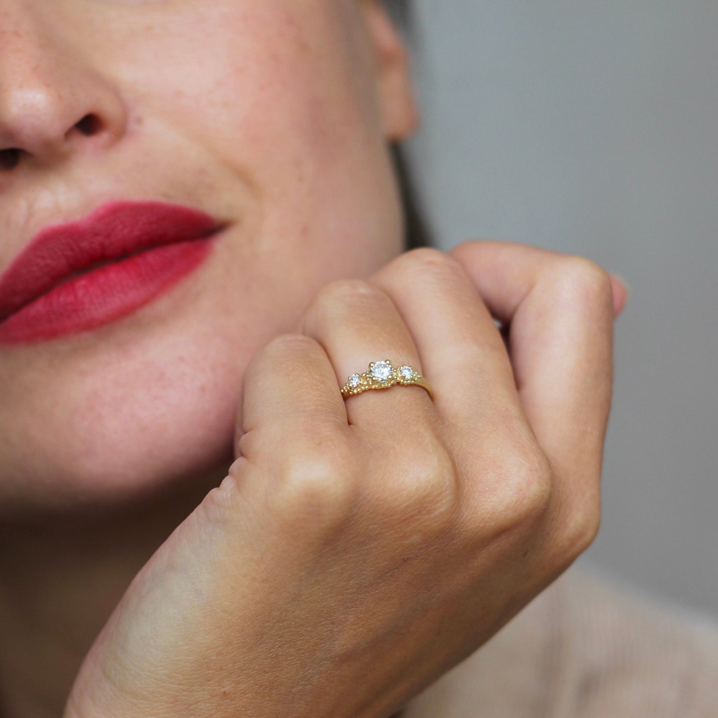 Triple Cluster Diamond Ring