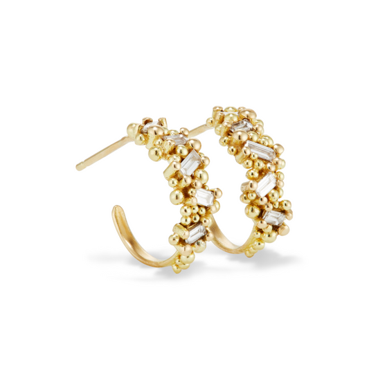 Baguette Diamond Hoops