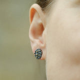 Berry Earrings - oxidised silver & 18ct gold