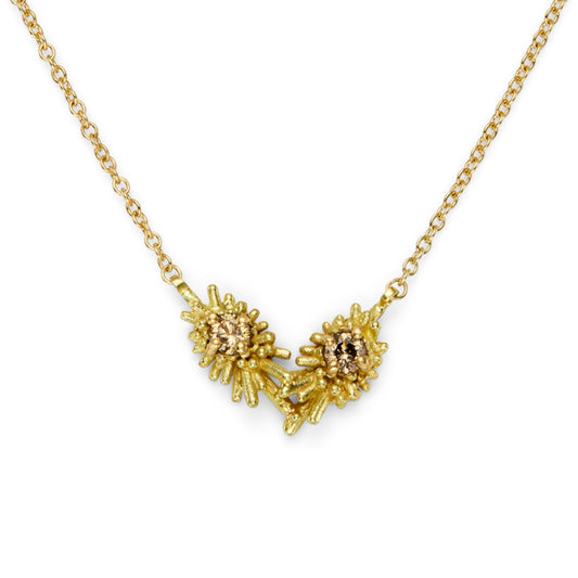Sea Urchin Entwine Champagne Diamond Necklace