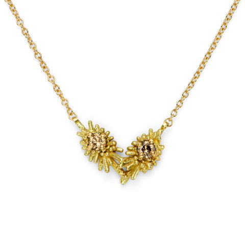 Sea Urchin Entwine Champagne Diamond Necklace