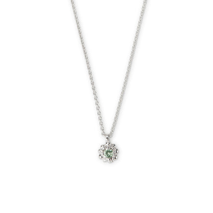 Cluster Pendant - Silver & Green Sapphire