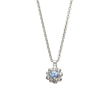 Cluster Pendant - Silver & Cornflower Blue Sapphire