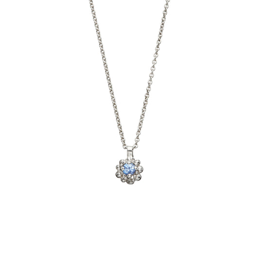 Cluster Pendant - Silver & Cornflower Blue Sapphire