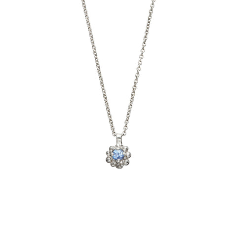 Cluster Pendant - silver & cornflower blue sapphire