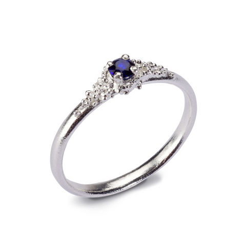 Cluster Ring - blue sapphire