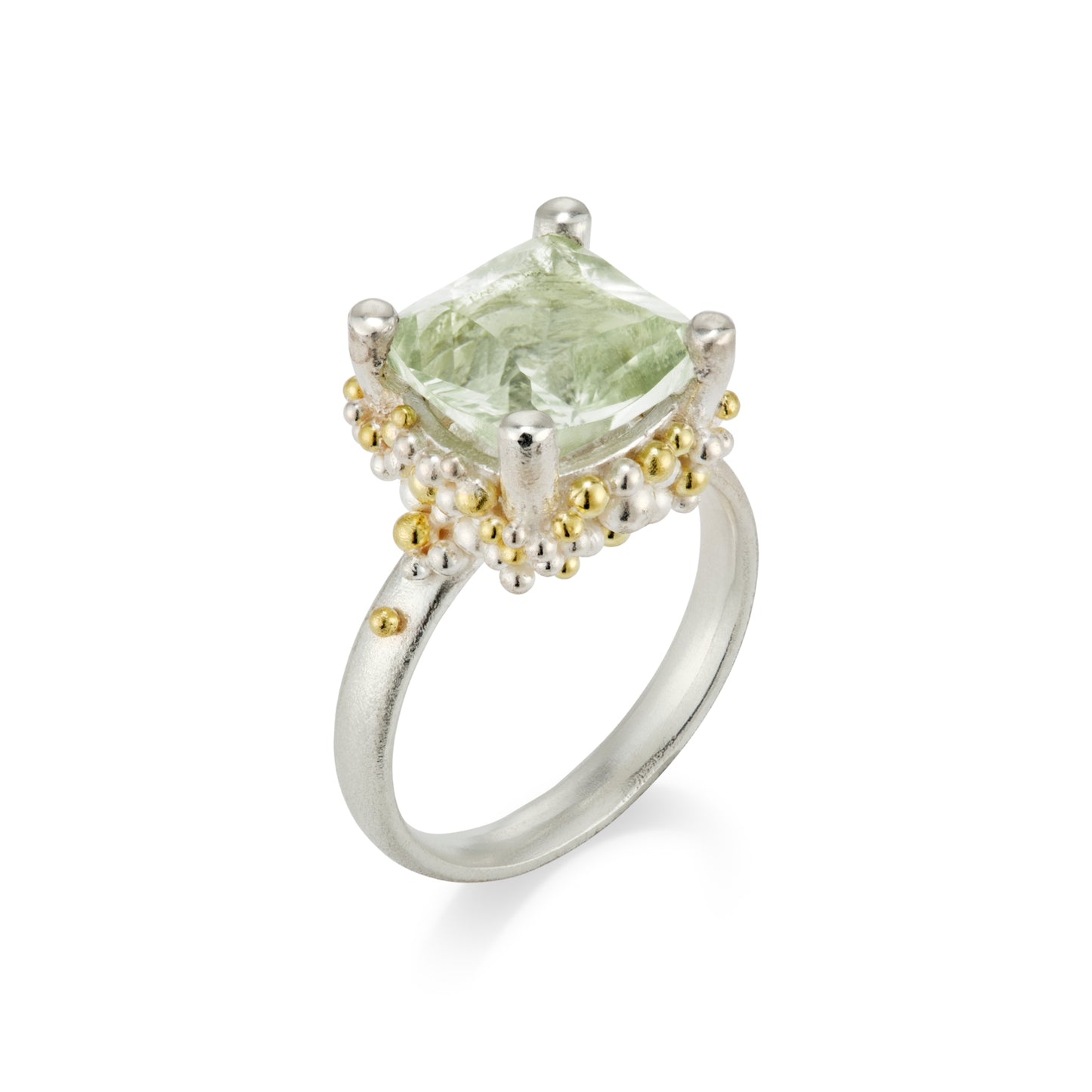 Cocktail Cluster Ring - Green Amethyst