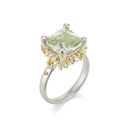 Cocktail Cluster Ring - Green Amethyst