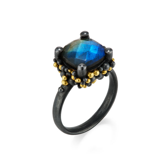 Cocktail Cluster Ring - Labradorite