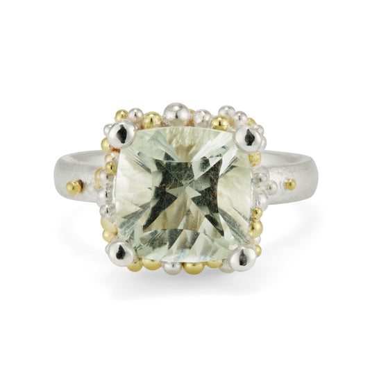 Cocktail Cluster Ring - Green Amethyst