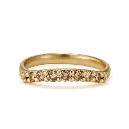 Diamond Contour Ring - 7 Champagne Diamonds