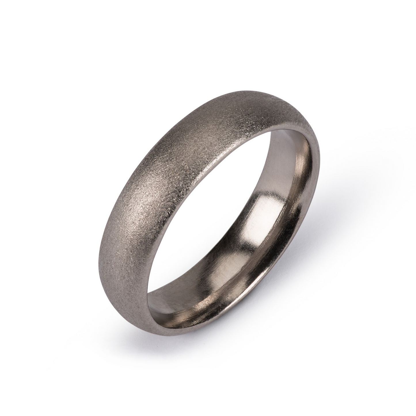 Court Wedding Band - 18ct White gold