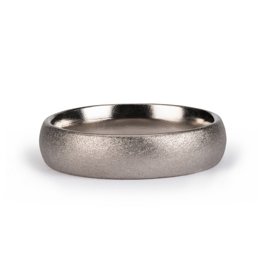 Court Wedding Band - 18ct White gold