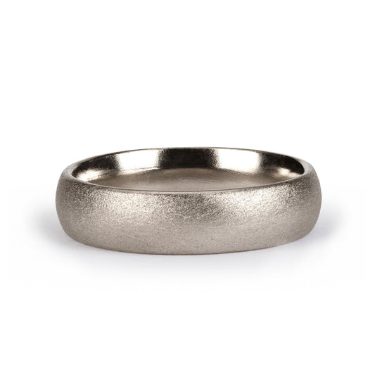 Court wedding Band - 9ct White Gold
