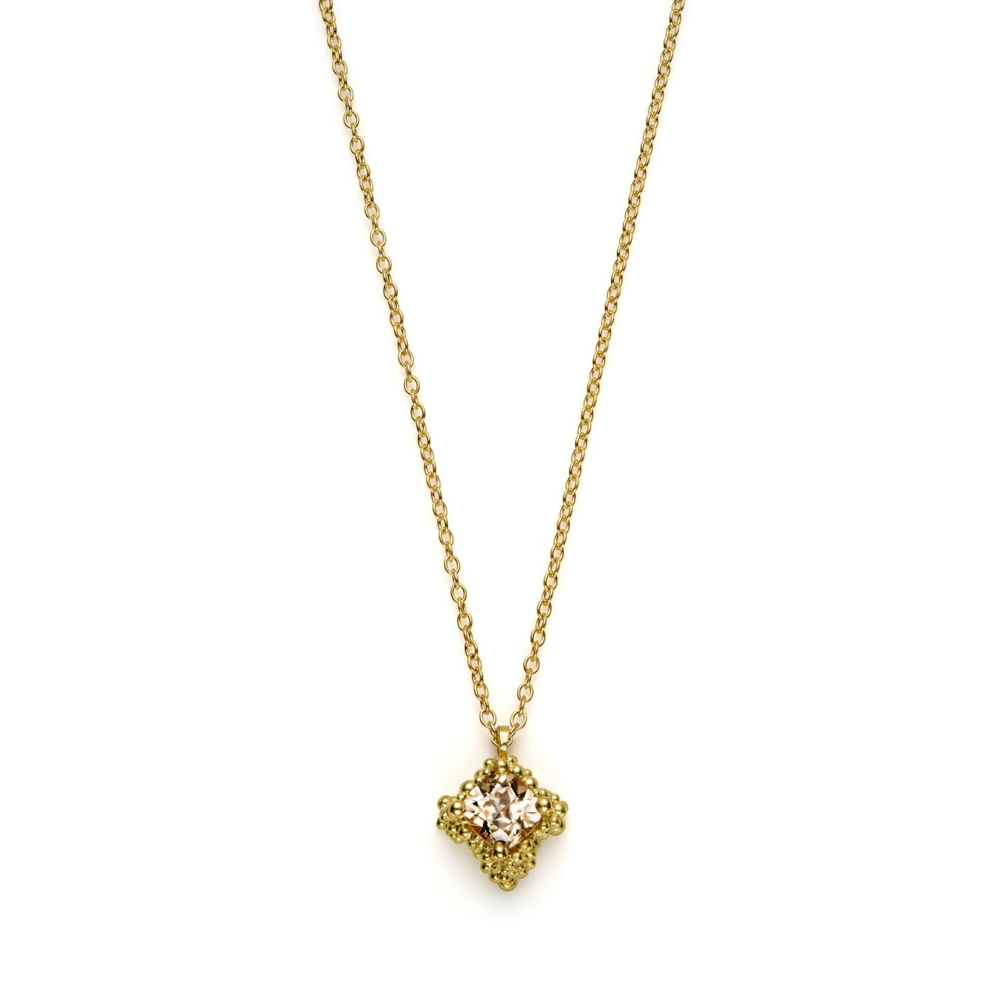 Cushion Cut Cluster Pendant - Zircon