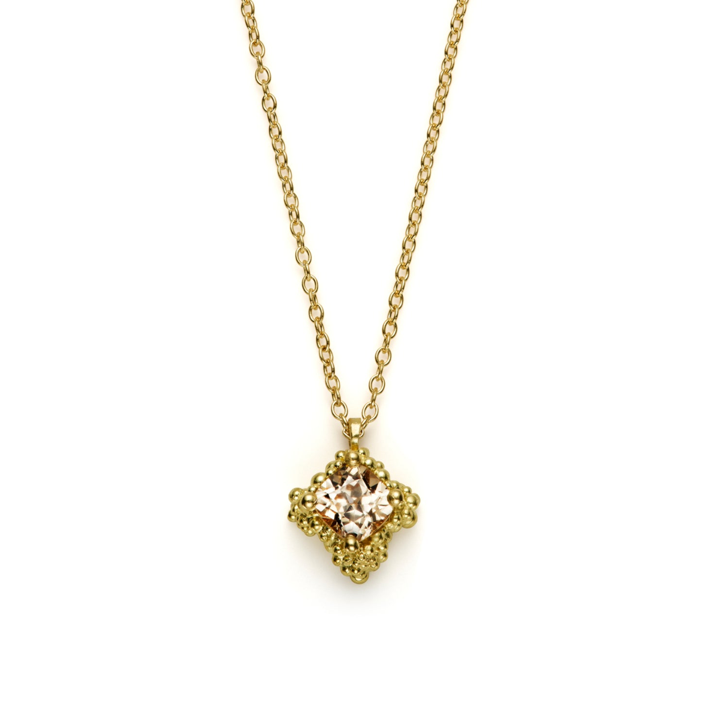 Cushion Cut Cluster Pendant - Zircon