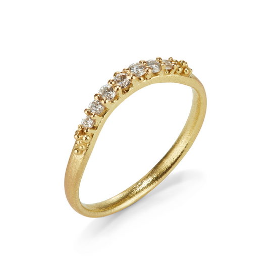 Diamond Contour Ring - 7 Diamonds