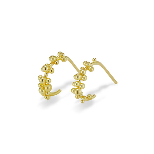 Granule Hoops - 18ct Yellow Gold