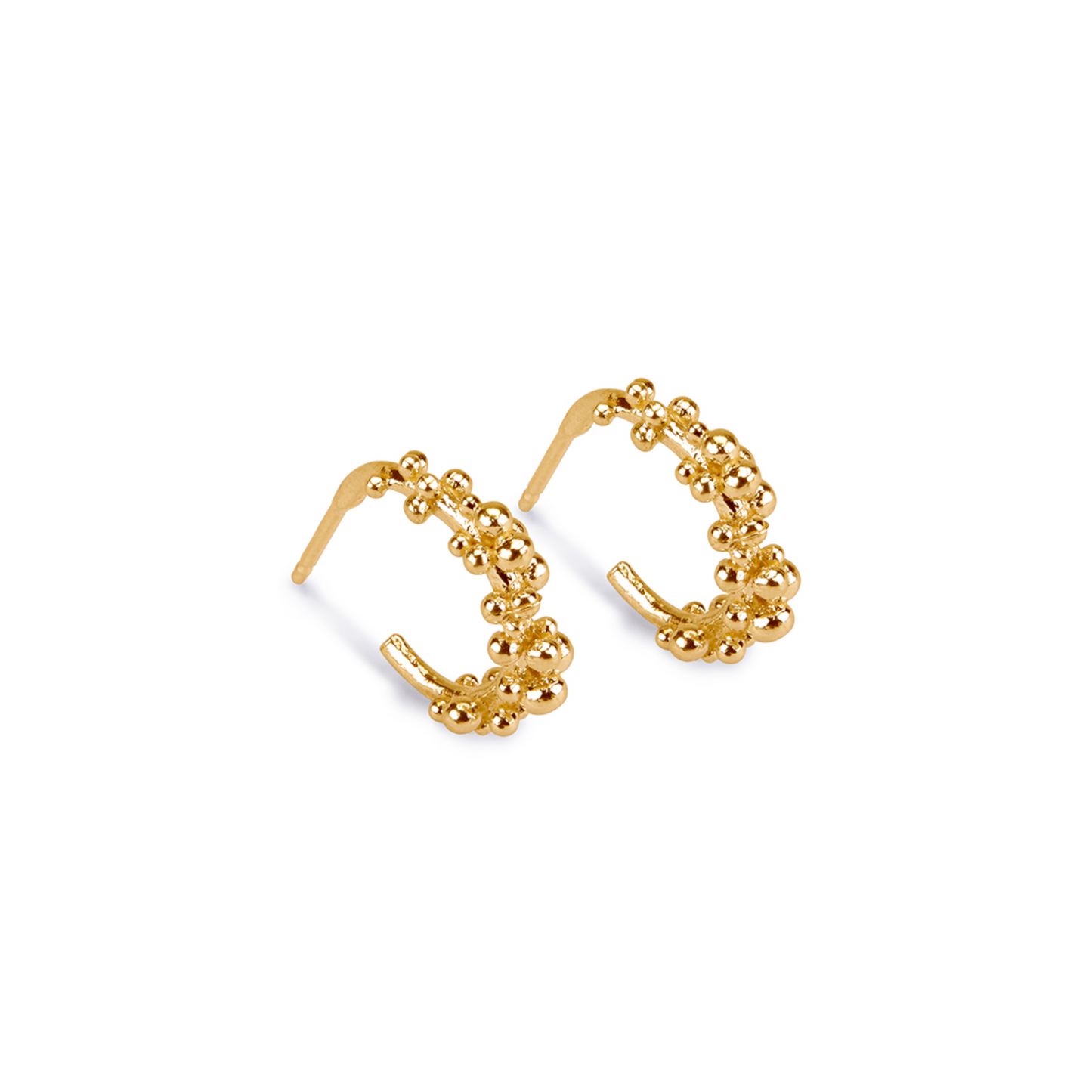 Petit Granule Hoops - Gold plated