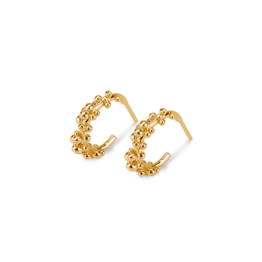 Petit Granule Hoops - Gold plated