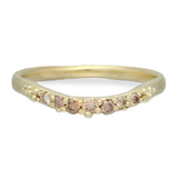 Diamond Contour Ring - 7 champagne diamonds