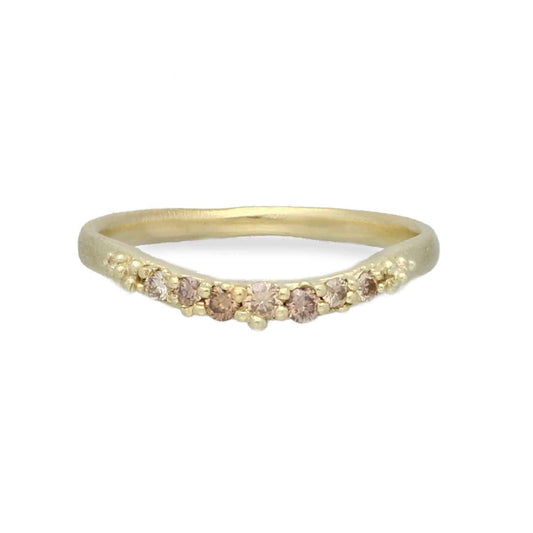 Diamond Contour Ring - 7 champagne diamonds