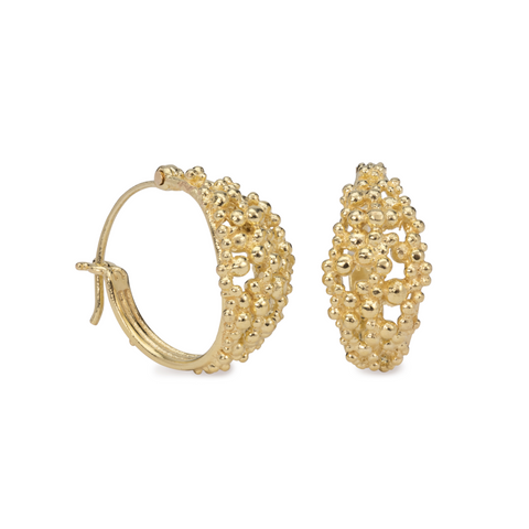 Scattered Granule Hoops - gold